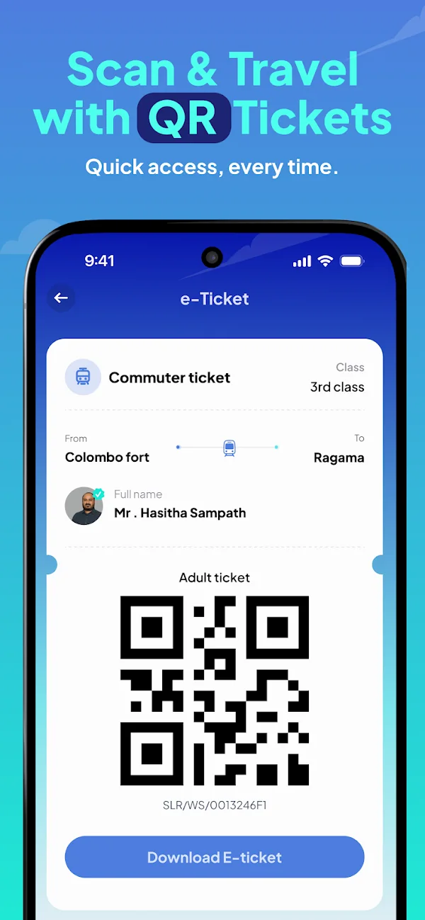 Pravesha: Android · QR train tickets