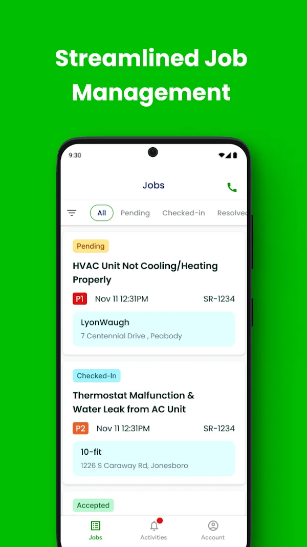 Tekman: Android · Work-order management