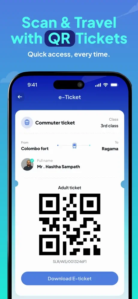 Pravesha: iOS · QR train tickets